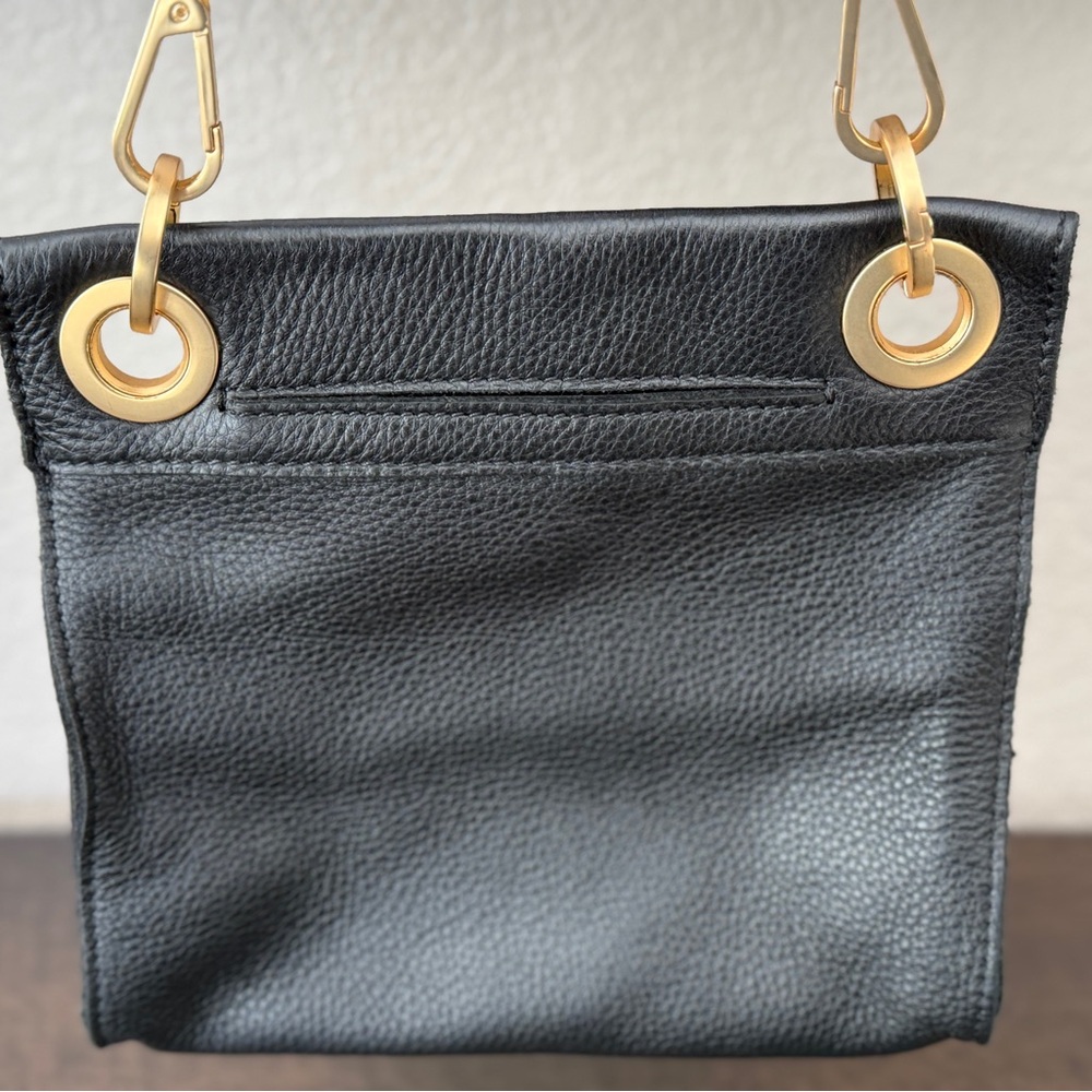 Hammitt Tony Small - Black Leather Crossbody with Gold Hardware & Red Zip Accent - Picture 7 of 10